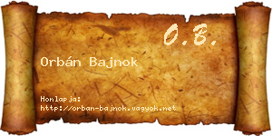 Orbán Bajnok névjegykártya